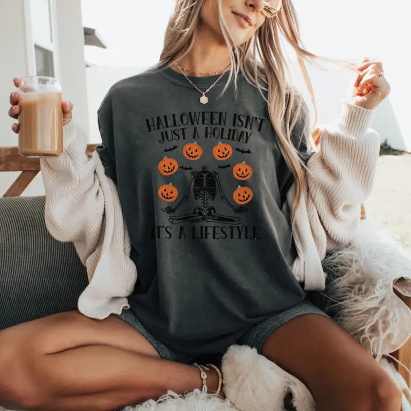 Comfort colors Halloween is a lifestyle short sleeve casual cotton graphic tee