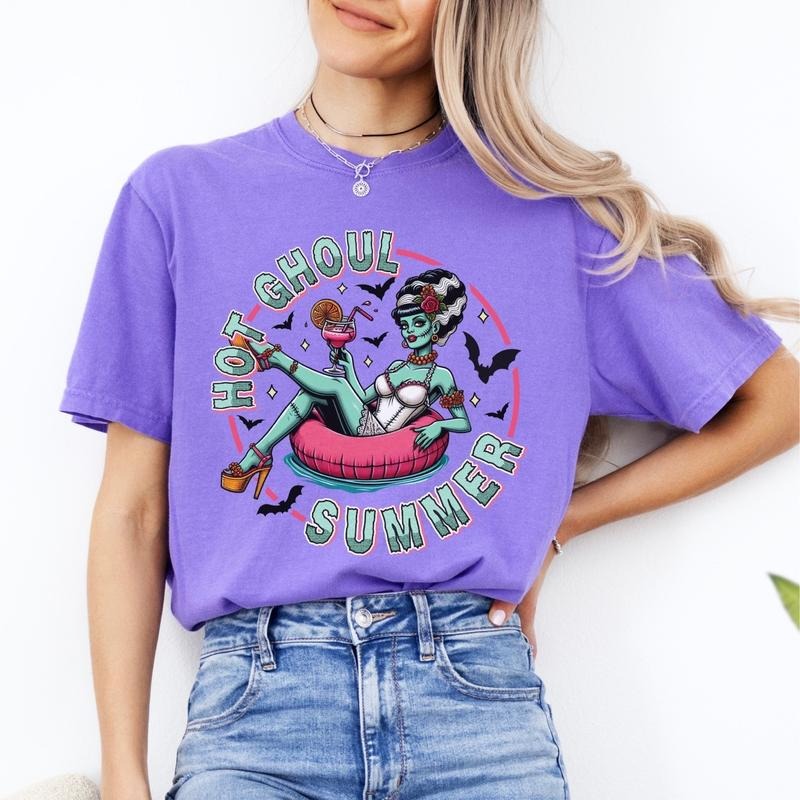Comfort colors Hot Ghoul Summer casual cotton graphic tshirt