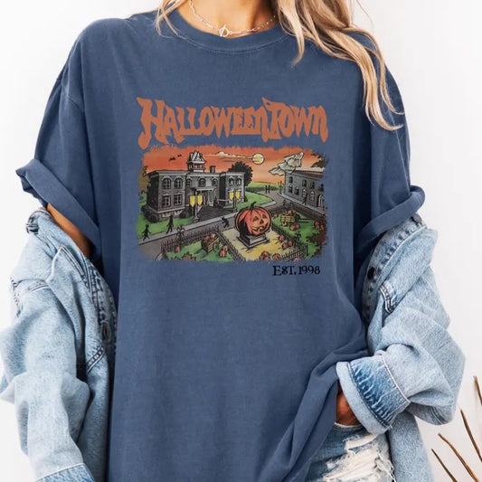 Comfort colors Vintage Halloweentown short sleeve casual cotton graphic tshirt