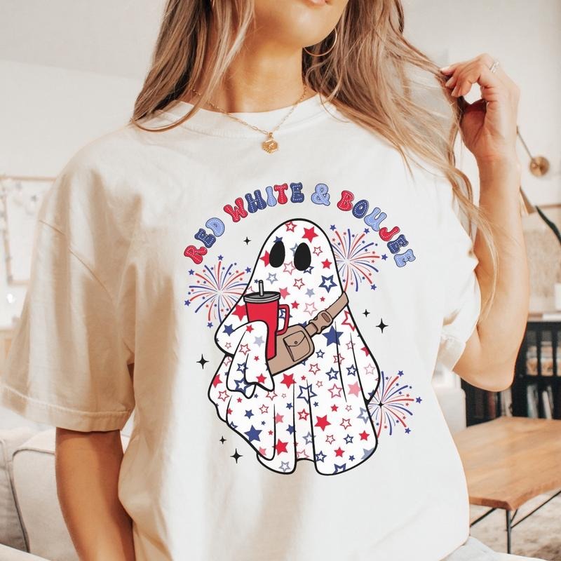 Comfort colors red white and boujee short sleeve casual cotton graphic tee