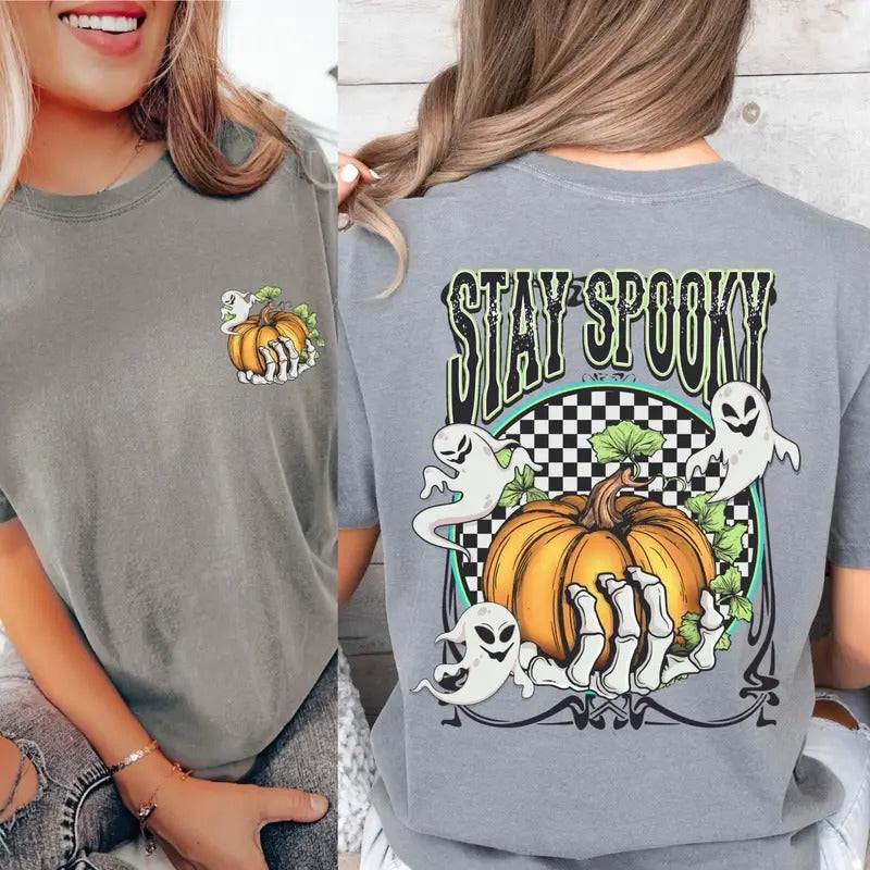 Comfort colors stay spooky short sleeve casual cotton graphic tshirt