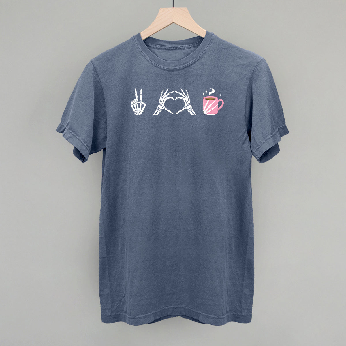 Peace Love Coffee Skeleton