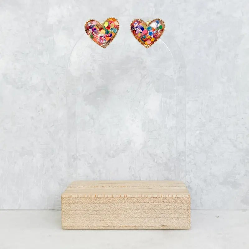 Confetti Heart Stud Earrings T-Shirts, Hoodie, Sweatshirt | InkThreadWorks.com