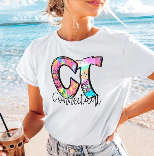 Connecticut Neon Splash DTF Transfers - THIS IS NOT A SHIRT Hoodie, Sweatshirt | InkThreadWorks.com