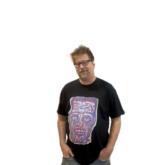 Cool Burn Frankenstein appliquéd woodcut printed T-shirt Menswear Top graphic  tees