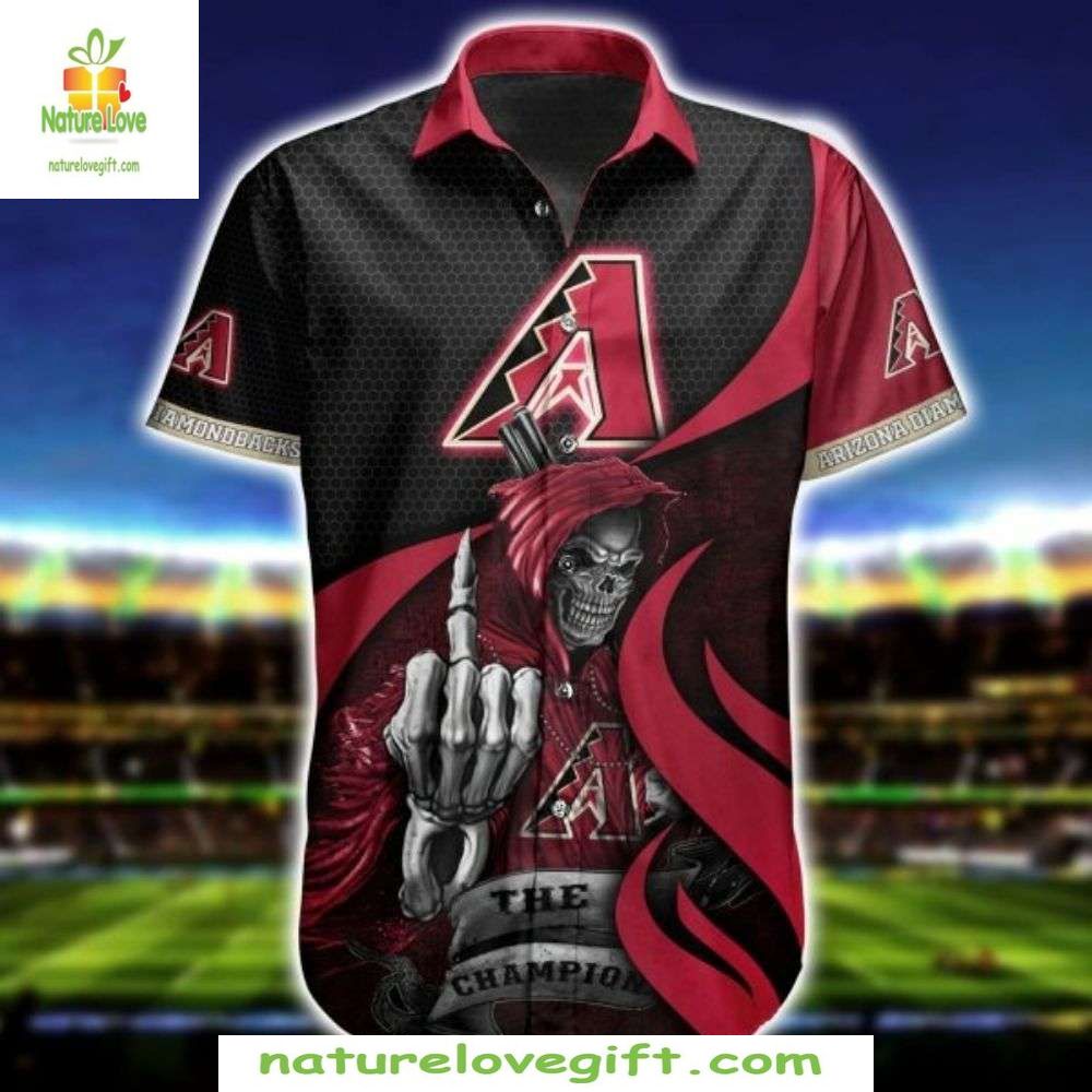 Diamondbacks Hawaiian Shirt Cool Champion Spirit Skull Baseball Apparel