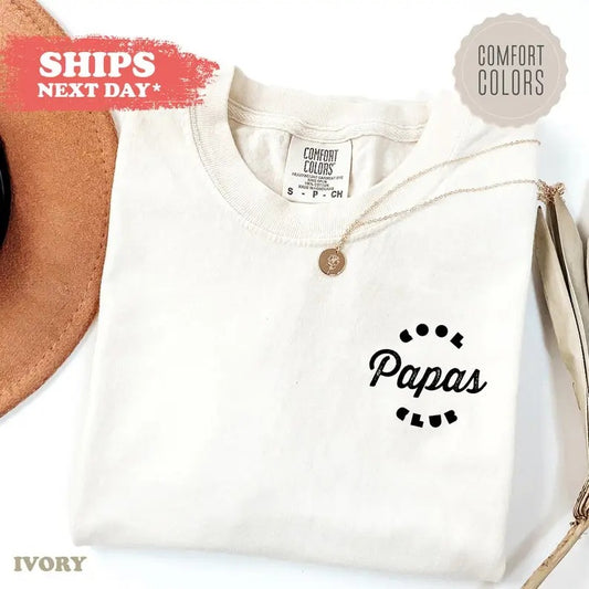 Cool Papas Club Shirt, Pregnancy Announcement Tee, Cool Papa Comfort Colors T-shirt, Dad To Be Shirt, Papa Funny Gift Shirt Ring Cotton Fabric