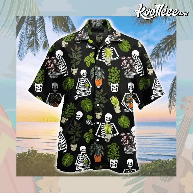 Gardener Skull Pattern Funny Hawaiian Shirt