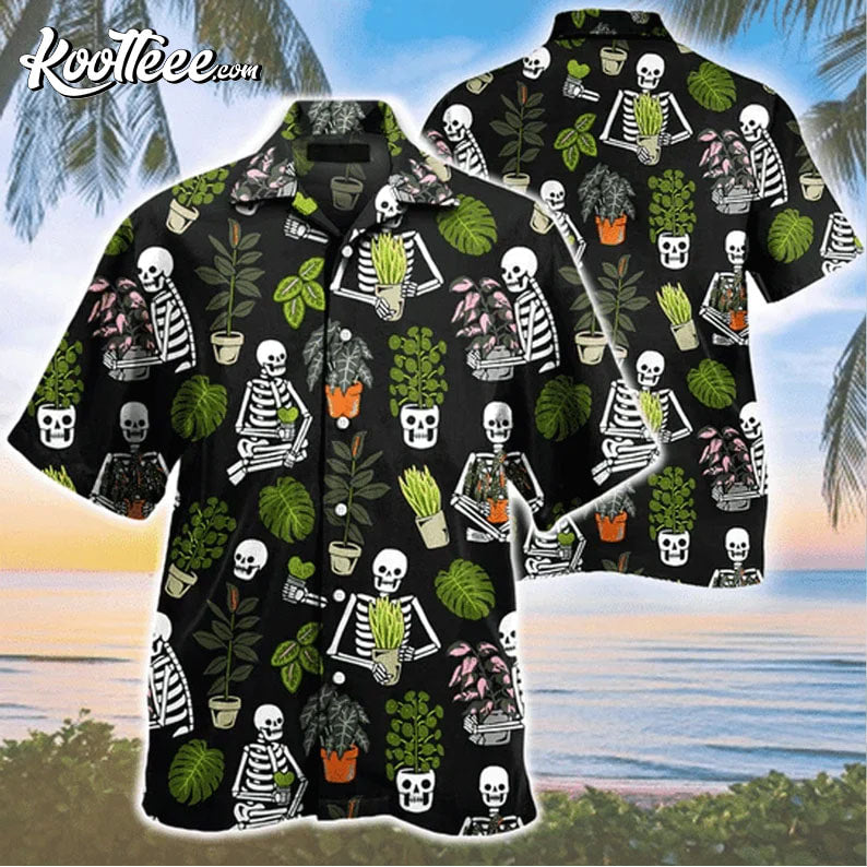 Gardener Skull Pattern Funny Hawaiian Shirt