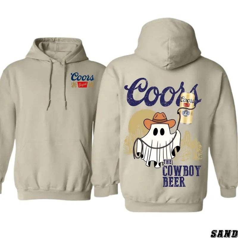 Coors Cowboy Beer Hoodie Sweatshirt And T-Shirt , Coors Banquet Shirt, Halloween Cute Ghost Shirt Graphic Unisex T-Shirt