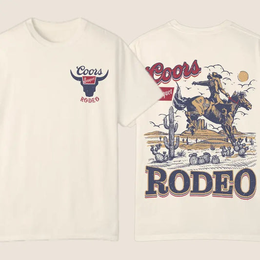 Coors Rodeo Vintage Graphic T-Shirt, Retro Cowboy Shirt, Oversized Coors T-Shirt, Vintage Washed Shirt, Gift Oversized Tees