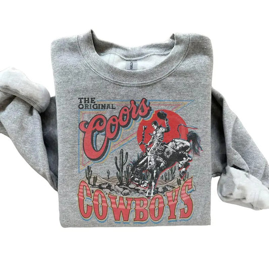 Coors Western Cowboy Sweatshirt, Vintage 90s Graphic Western Sweater, Retro Coors Country Cowgirl Country Comfy Sport