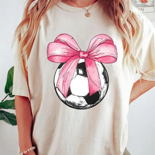 Coquette Bows Soccer Shirt, Soccer Shirt, Soccer Mom Shirts, Soccer Lover Shirt Gifts, Bow Tee, Full Sizes, Full Colors,...