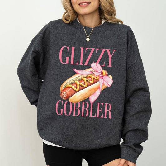 Coquette Bows Sweatshirt, Funny Hotdog Crewneck, Gag Joke Pun Long Sleeved Pullover, Adult Humor Gift, Sarcastic Apparel