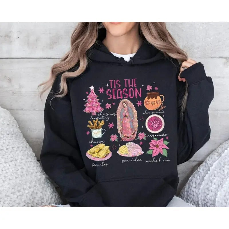 Coquette Christmas Tis The Season Shirt, Calories No Cuentan Sweatshirt, Pink Spanish Christmas, Tuki Donkey Mexican...