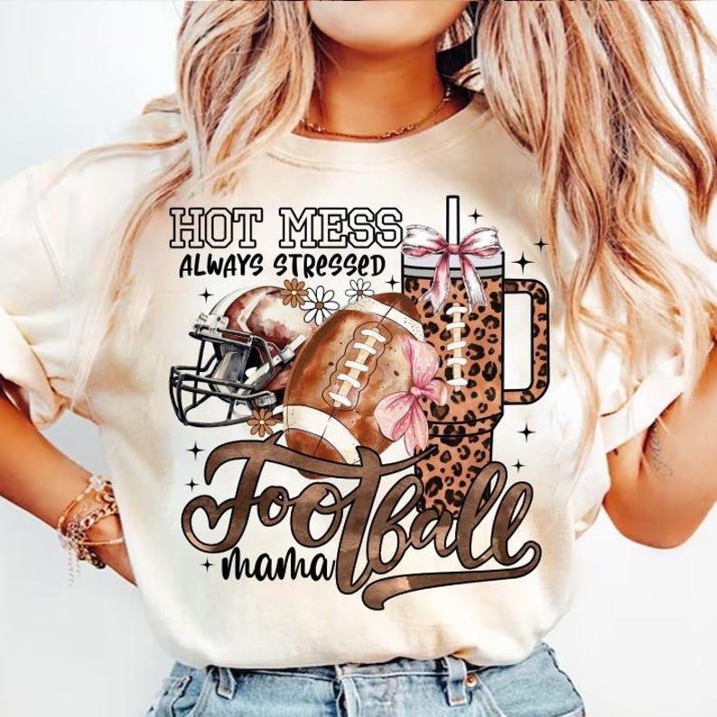 Coquette Football Mama tshirt, tshirt Game Day, Fall Football Mom T-Shirt Hoodie, Sweatshirt | InkThreadWorks.com