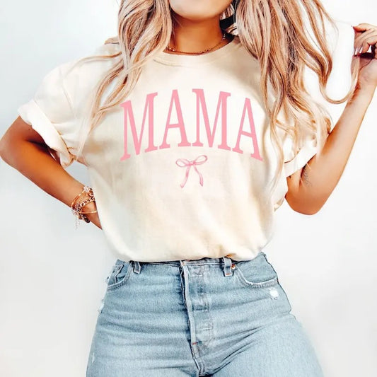 Coquette Mama Shirt, Coquette Bow T-shirt for Mom, Mothers Day Gift, Girly Mama Outfit, Baby Shower Gift for Expecting...