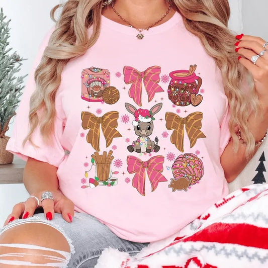 Coquette Mexican Christmas Shirt - Holiday Unisex Graphic Tee, Soft Unisex Short sleeve or Long sleeve Shirt