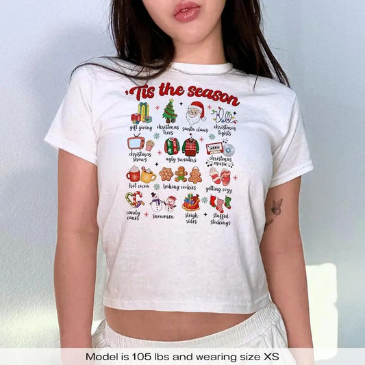 Coquette This The Season Christmas List Y2k Baby Tee