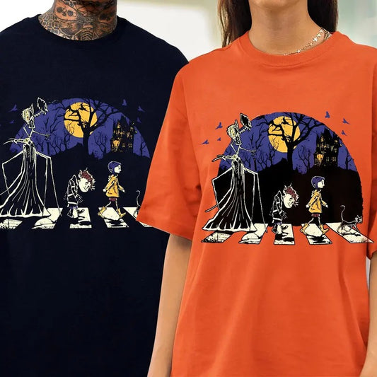 Coraline Abbey Road shirt, Coraline horror movies tshirt, Horror Character Shirt, Halloween Crewneck Sweatshirt