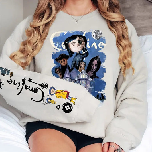 Coraline Best For Coraline Movie Sweatshirt, Vintage Halloween Movie Hoodie
