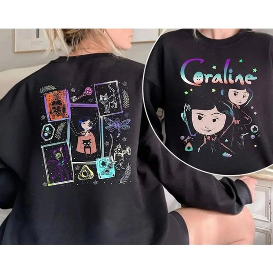 Coraline Doll Shirt, Horror Coraline Movie Shirt, Halloween Coraline T-shirt, Horror Cartoon Tees, Fantasy Film Shirt, Spooky Movie