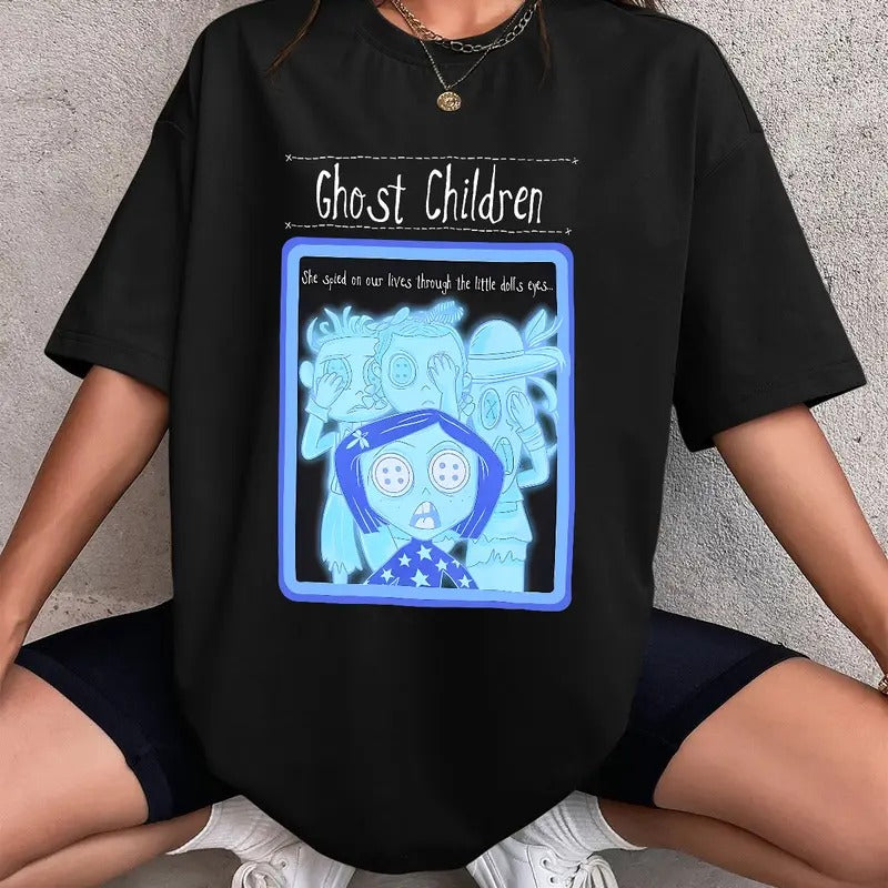 Coraline Ghost Children Sweatshirt, Coraline Horror Movies, Coraline Sweatshirt Hoodie, Halloween Movies, Christmas Gifts