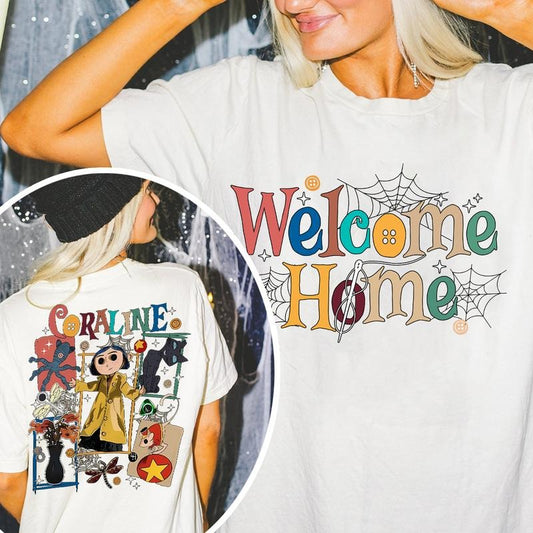 Coraline Movie Shirt, Halloween Coraline T-shirt, Horror Cartoon Tees, Fantasy Film Sweatshirt, Coraline Doll Shirt, Couple Gift