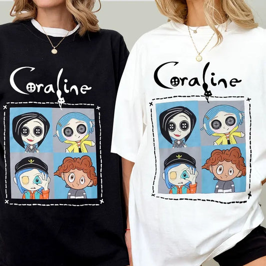 Coraline Parallel World Doodle Shirt, Horror Coraline movies, Horror Character Shirt, Halloween Crewneck Sweatshirt, Movie Shirt, Trendy Sweatshirt, Gift for friend,