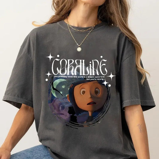 Coraline T-Shirt, Spooky Movie Halloween Shirt, Halloween Coraline Tee, Spooky Coraline Doll Sweatshirt, Coraline Movie Vintage Tee