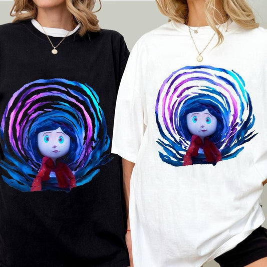 Coraline Tunnel to Parallel Place Shirt, Coraline horror movies tshirt, Horror Character Shirt, Halloween Crewneck Sweatshirt