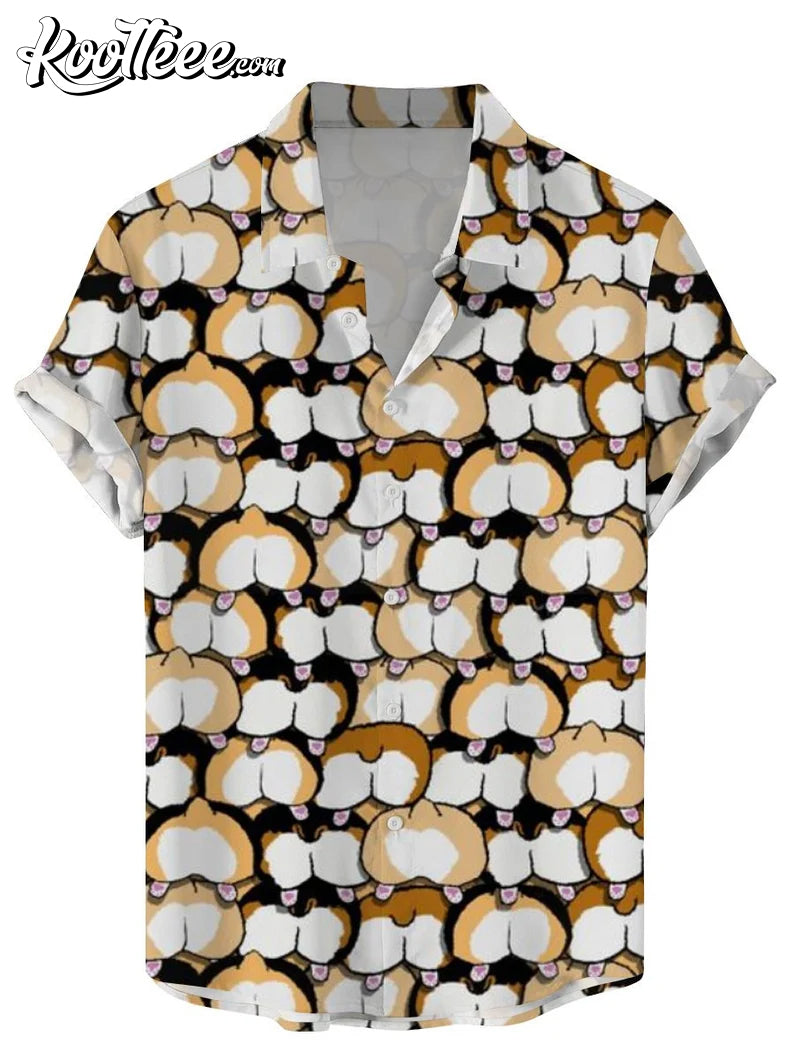 Corgi Butt Cute Hawaiian Shirt