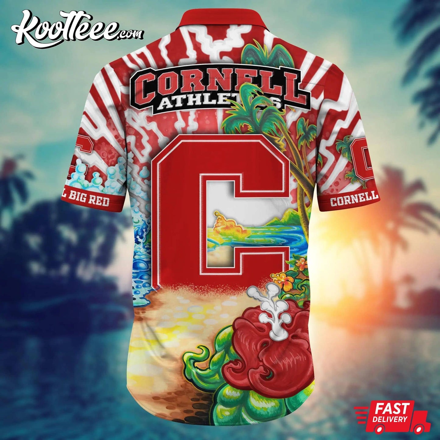 Cornell Big Red NCAA Hawaiian Shirt