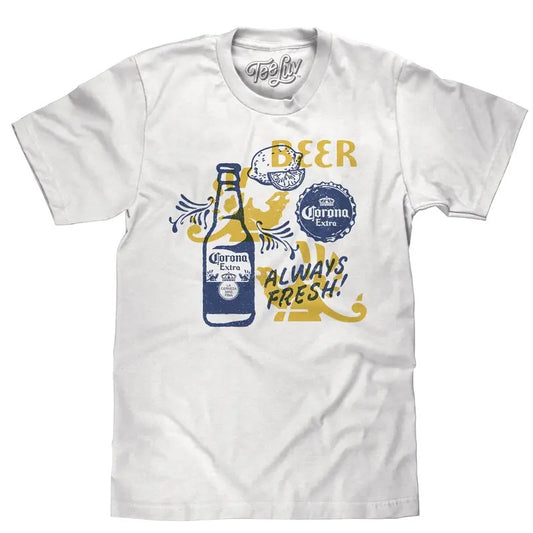 Corona Extra Always Fresh T-Shirt - White Hoodie, Sweatshirt | InkThreadWorks.com