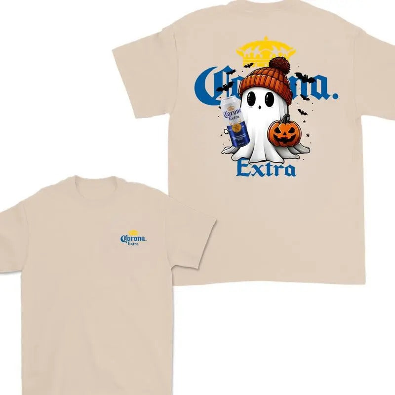 Corona Ghost Cute Halloween Double Sided T-shirt , Corona Halloween Shirt for Men And WOmen , HAlloween Cute ghost Trendy...