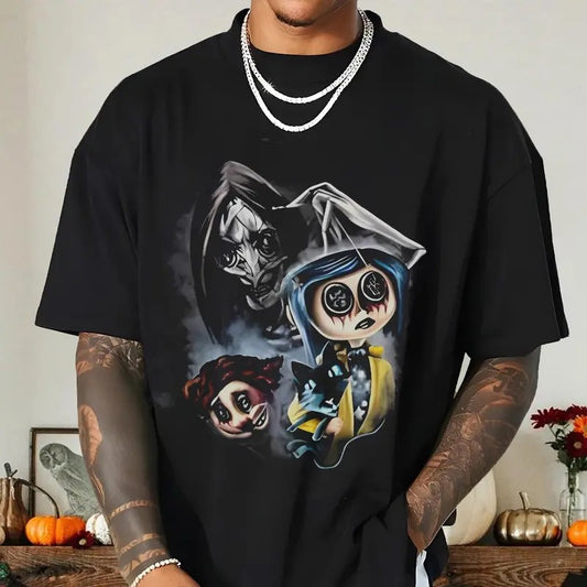 Corraline Remaster 3D movie 2024, Horror Corraline movies, Horror Character Shirt, Halloween Crewneck Sweatshirt