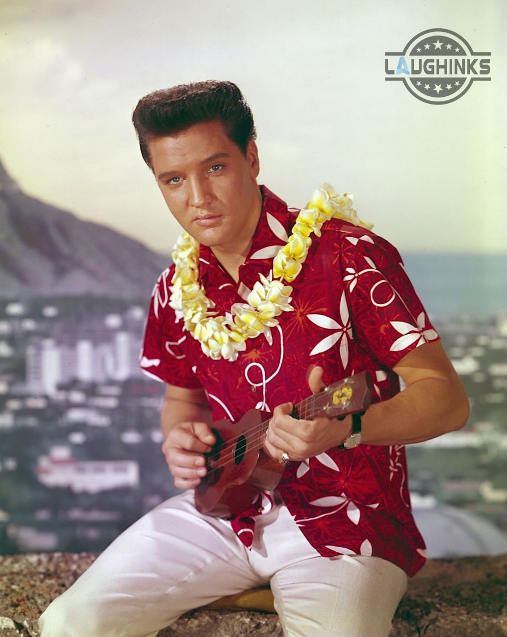 Cosplay Elvis Hawaiian Shirt Replica Rare Elvis Presley Blue Hawaii Movie Gift For Him
