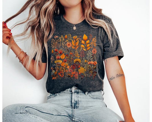 Cottagecore T-Shirt Granola Girl Boho Wildflower Shirt Botanical Shirt Cottage Core Shirt Goblincore Shirt Fairycore...