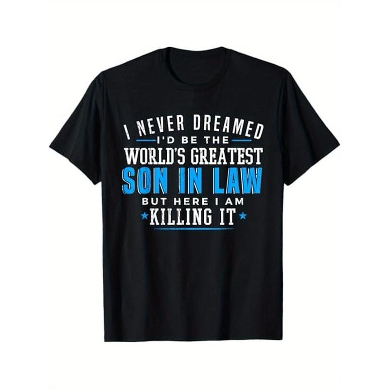 [Cotton Gift T-Shirt] 100% Cotton T-Shirt - Gift for Son in Law, Men, Dad, Husband, Grandpa - S-XXXL, Black Made in USA...