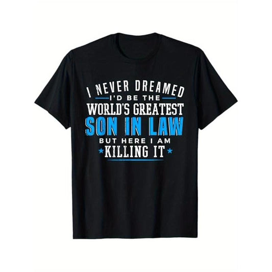 [Cotton Gift T-Shirt] 100% Cotton T-Shirt - Gift for Son in Law, Men, Dad, Husband, Grandpa - S-XXXL, Black Made in USA...
