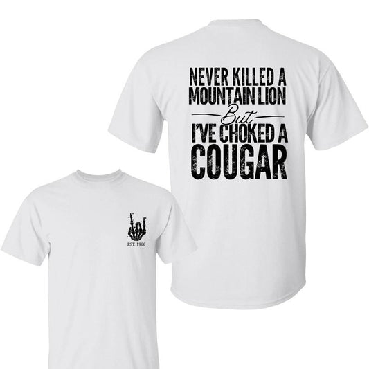 Cougar 2 Sided Shirt Custom Year Gen X T-Shirt, Bigthree Apparel - Black - white Graphic Design for Men and Women - Top