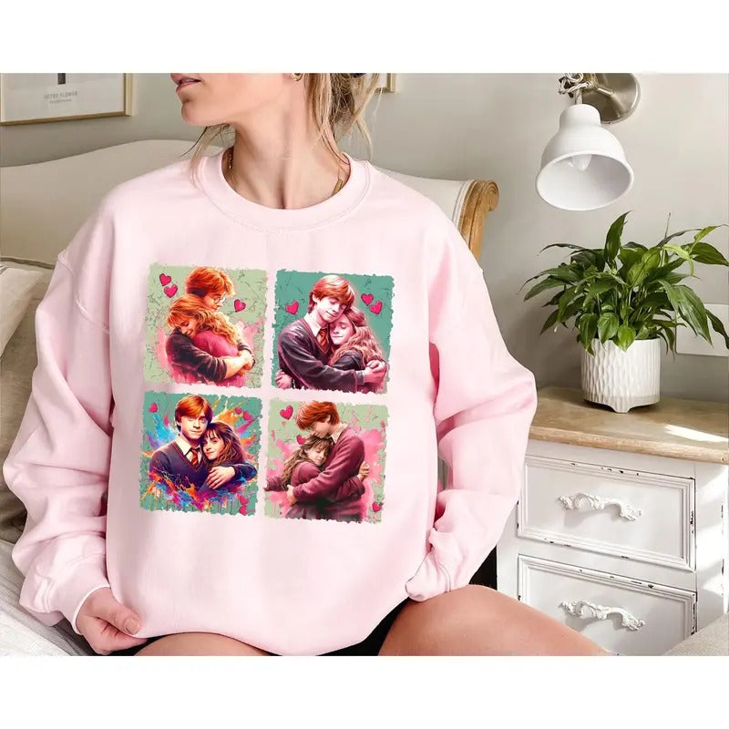 Couple Magical Wizard School Sweatshirt, HP fans Shirt, Valentine gift Hoodie | InkThreadWorks.com