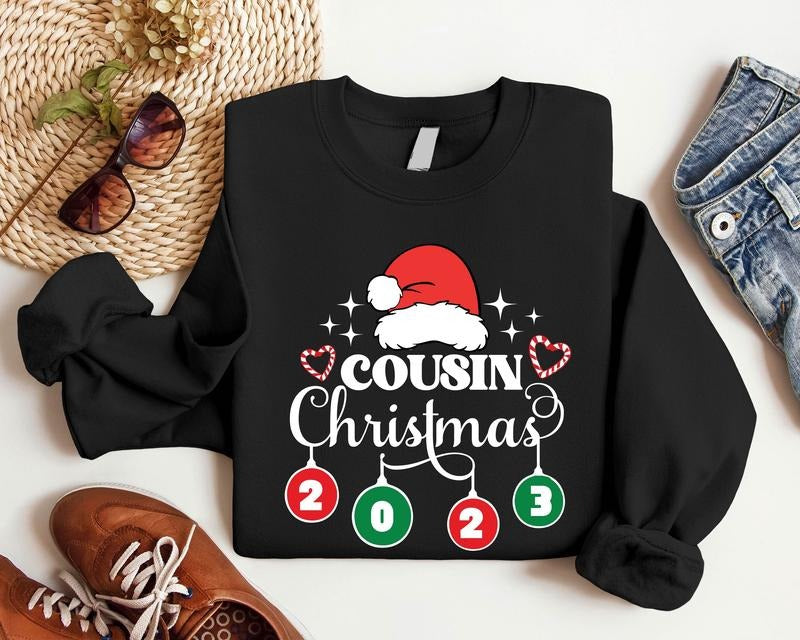 Cousin Christmas 2023 Sweatshirt, Cousins Crew Winter Holiday Hoodie, Big Family Matching Christmas Outfit, Cousin...