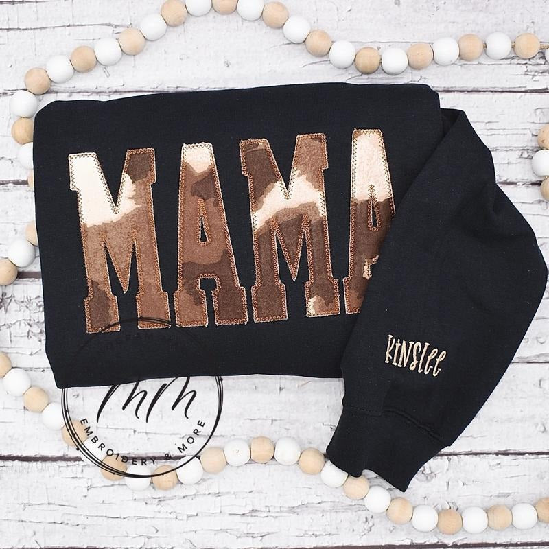 Cow Print Sweatshirt, Cow Print Mama Sweatshirt, Western Sweatshirt, Comfortable Sweater Casual Fit T-Shirts, Hoodie