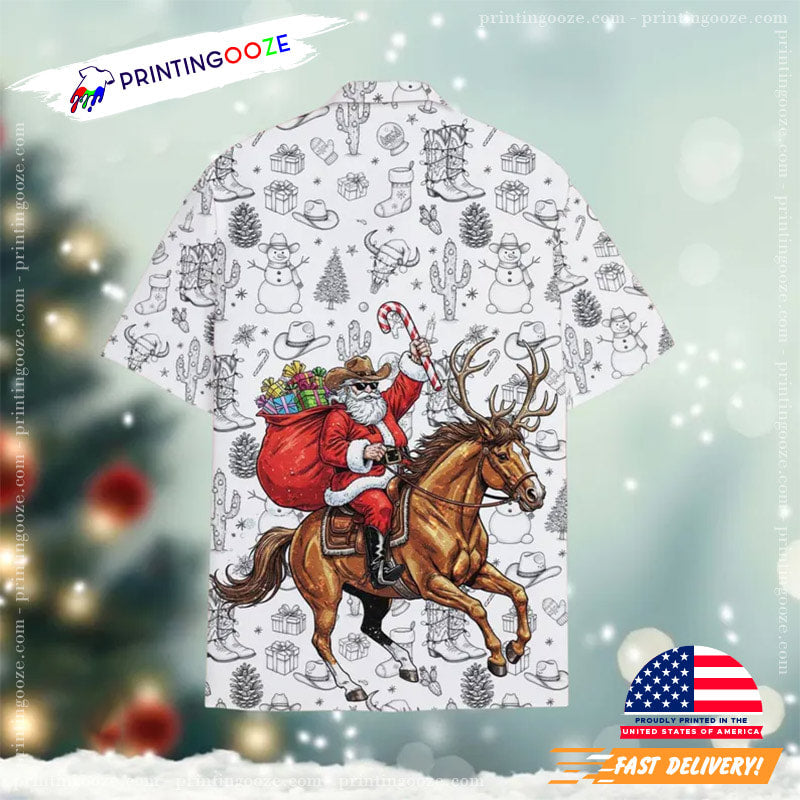 Cowboy Santa Howdy Christmas Hawaiian Shirt