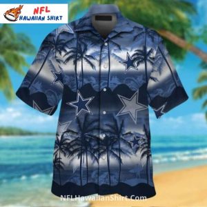 Cowboys Hawaiian Shirt - Gradient Beach Sunset With Stars