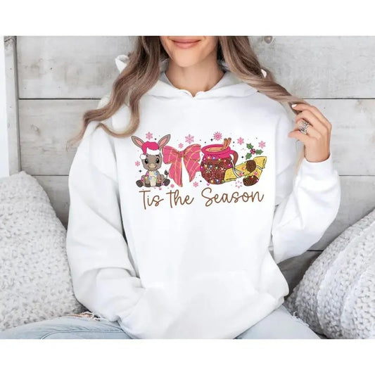 Cozy Coquette Christmas Shirt, Festive Mexican Sweater, Calories Don't Count Hoodie, Pink Spanish Tee with Tuki Donkey...