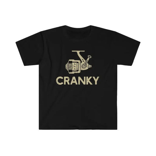 Cranky T-shirt, Funny Fishing Shirt, Fishing Reel Tee, Fisherman Gift, Fisher Man Tee, Fishing Dad Gift, Fish Lover Unisex Heavy Cotton Tee