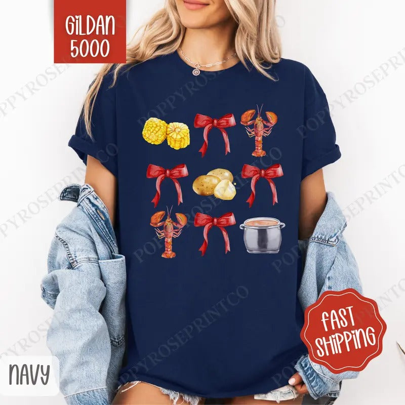 Crawfish Coquette Shirt Gildan, Crawfish Women's Tee, Cute Women's Tshirt Plus Sizes Hoodie, Sweatshirt | InkThreadWorks.com