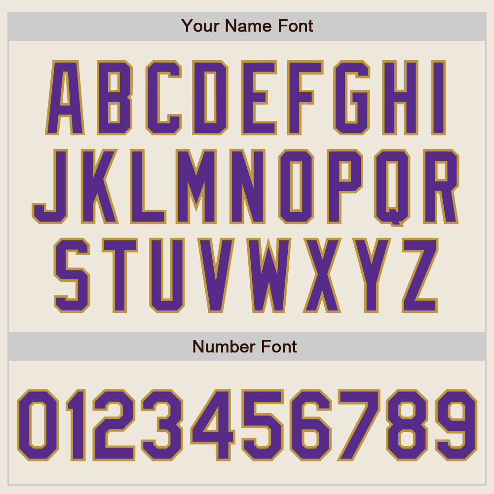 Custom Cream Purple-Old Gold Authentic Baseball Jersey